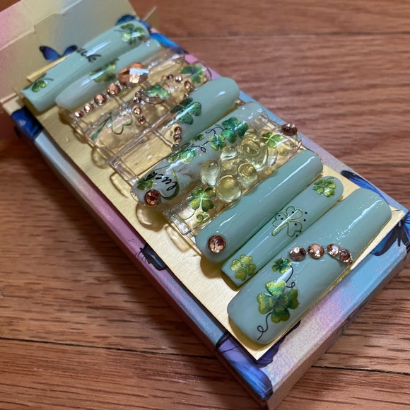 Shamrock ☘️ Spring Time Xl Nails - Picture 5 of 5